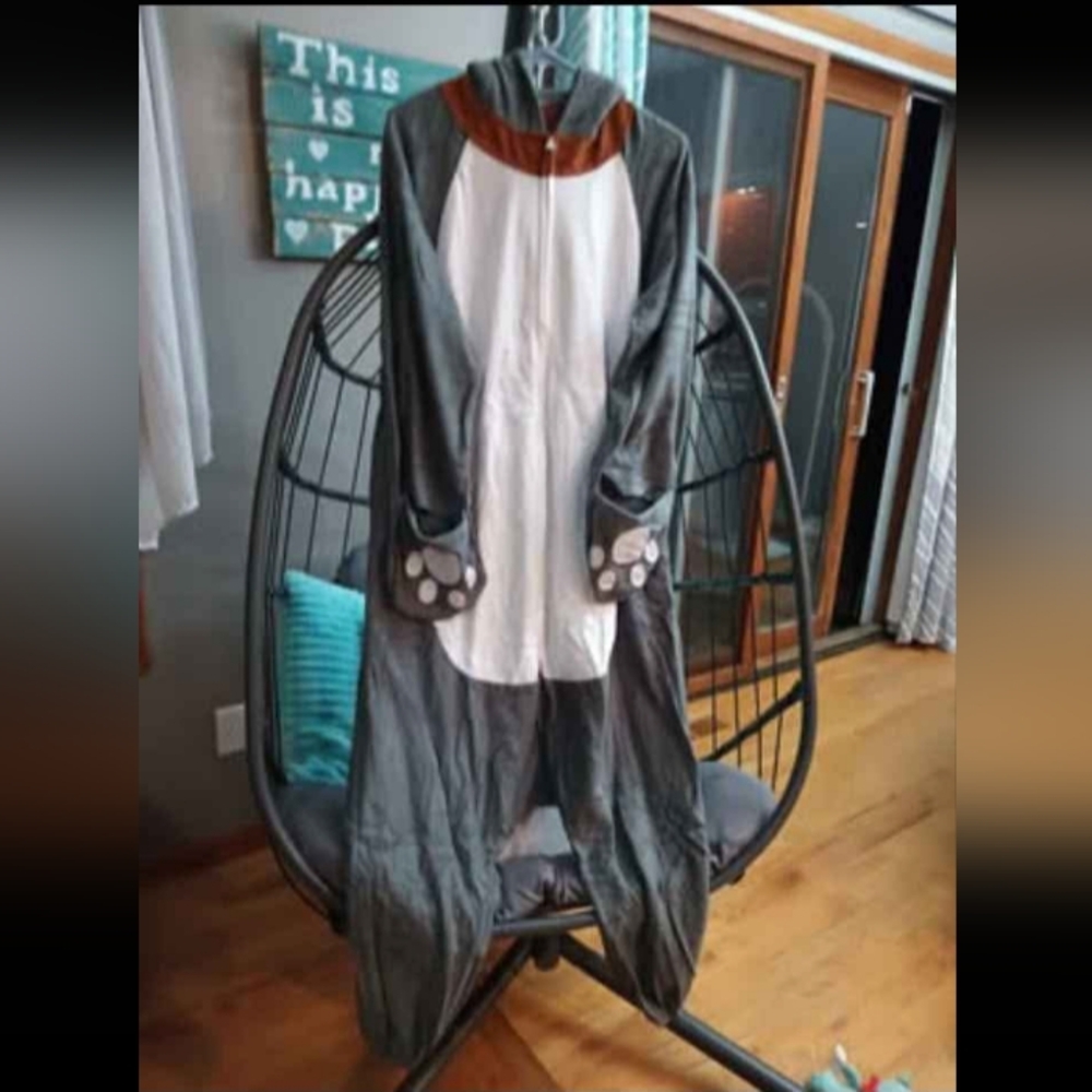 Adult Costume: Gray Puppy Onesie